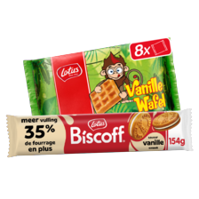Lotus Biscoff sandwich cookie of vanille wafels